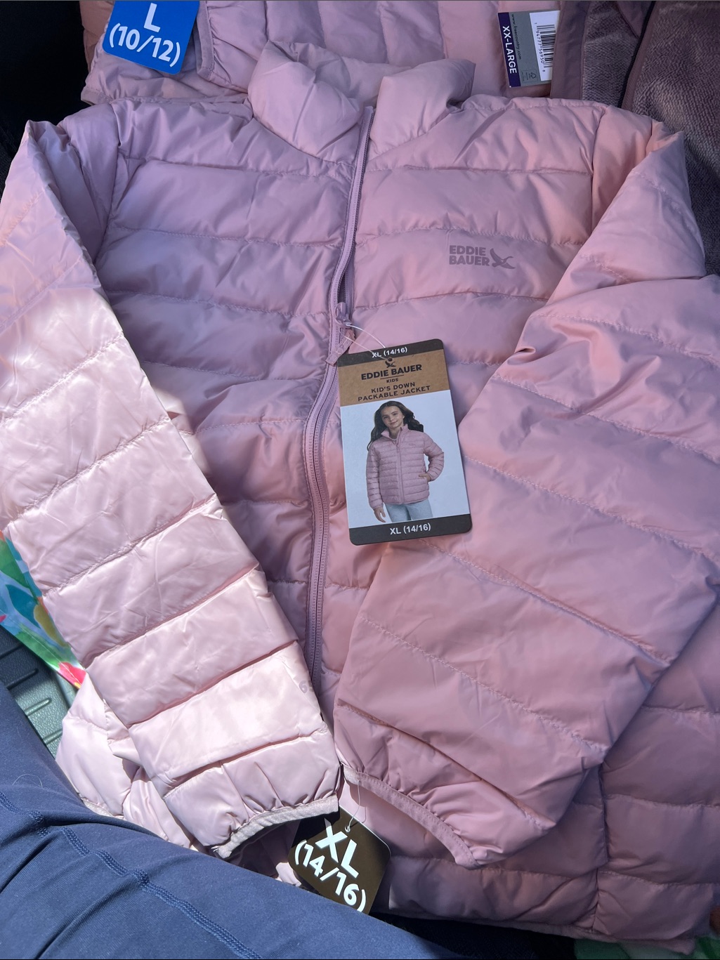 Eddie Bauer Girls' Light Pink Packable Puffer Jacket